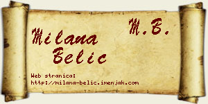 Milana Belić vizit kartica